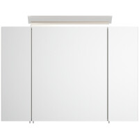 Badezimmer Spiegelschrank 3-türig LED-Lampe 90 cm Wei&s