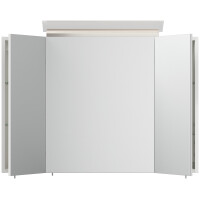 Badezimmer Spiegelschrank 3-türig LED-Lampe 90 cm Wei&s