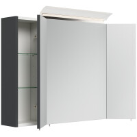 Badezimmer Spiegelschrank 3-türig LED-Lampe 90 cm...