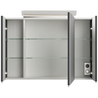 Badezimmer Spiegelschrank 3-türig LED-Lampe 90 cm Grafi