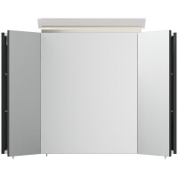 Badezimmer Spiegelschrank 3-türig LED-Lampe 90 cm Grafi