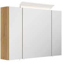 Badezimmer Spiegelschrank 3-türig LED-Lampe 90...