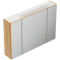 Badezimmer Spiegelschrank 3-türig LED-Lampe 90 cm Eiche