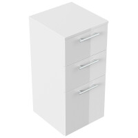 Badezimmer Midischrank Weiß Hochglanz 75cm 3