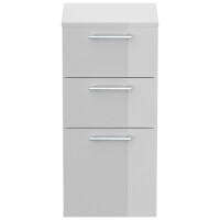 Badezimmer Midischrank Weiß Hochglanz 75cm 5