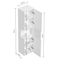 Badezimmer Hochschrank "Limes 150cm" Glaselement G