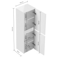 Badezimmer Hochschrank "Limes 112cm" Eiche Gold 4