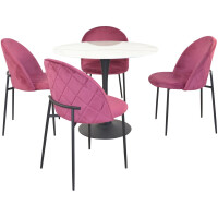 Polsterstuhl - Esszimmerstuhl 2er-Set Pink/Schwarz 7