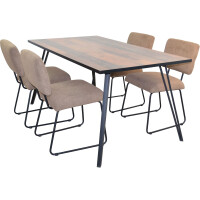 Esszimmerstuhl - Polsterstuhl 2er-Set Braun/Schwarz 6
