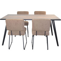 Esszimmerstuhl - Polsterstuhl 2er-Set Braun/Schwarz 7