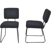 Esszimmerstuhl - Polsterstuhl 2er-Set Schwarz
