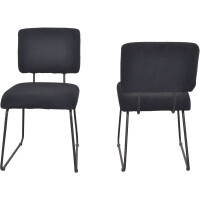Esszimmerstuhl - Polsterstuhl 2er-Set Schwarz 3