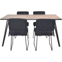 Esszimmerstuhl - Polsterstuhl 2er-Set Schwarz 6