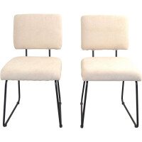 Esszimmerstuhl - Polsterstuhl 2er-Set Beige/Schwarz 4