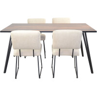 Esszimmerstuhl - Polsterstuhl 2er-Set Beige/Schwarz 6