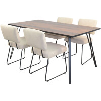 Esszimmerstuhl - Polsterstuhl 2er-Set Beige/Schwarz 7