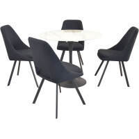 Tischgruppe Essgruppe 5-teilig Weiß...