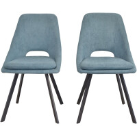 Tischgruppe Essgruppe 5-teilig Eiche-NB/Blau 6