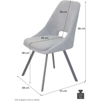 Tischgruppe Essgruppe 5-teilig Eiche-NB/Grau 3