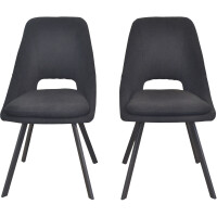 Tischgruppe Essgruppe 5-teilig Eiche-NB/Schwarz 6