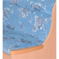 Truhen - Eckbank, Buche-NB/Stoff Blau, 125x125cm 4