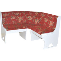 Truhen - Eckbank, Weiß/Stoff Rot 1 gallery