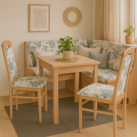 Eckbankgruppe 4-teilig in Buche NB/Beige 4