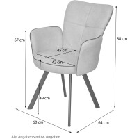Polsterstuhl - Esszimmerstuhl 2er-Set Schwarz/Beige 4