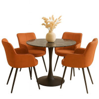 Polsterstuhl - Esszimmerstuhl 2er-Set Schwarz/Terra 6