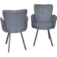 5-teilige Tischgruppe Essgruppe Schwarz/Grau 3