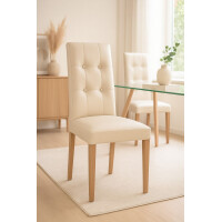 Polsterstuhl - Esszimmerstuhl 2er-Set Eiche-Beige 3