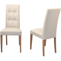 Polsterstuhl - Esszimmerstuhl 2er-Set Eiche-Beige 4
