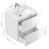 Badmöbelset 2-teilig "Limes 60" Waschplatz &a