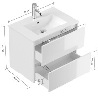 Badmöbelset 2-teilig "Limes 70" Waschtisch&am