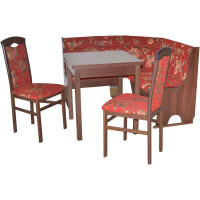 Eckbankgruppe 4-teilig in Nussbaum-NB/Rot 3