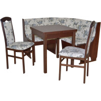 Eckbankgruppe 4-teilig in Nussbaum-NB/Beige 3