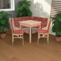 Eckbankgruppe 4-teilig in Eiche-NB/Rot 4