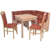 Eckbankgruppe 4-teilig in Eiche-NB/Rot 5