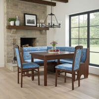 Eckbankgruppe 4-teilig in Nussbaum-NB/Bl gallery