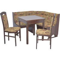 Eckbankgruppe 4-teilig in Nussbaum-NB/Braun 3