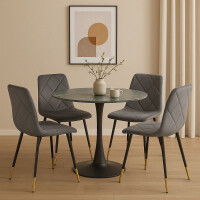 Esszimmer - Tischgruppe 5-teilig Grau gallery