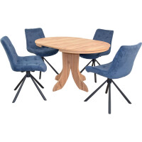 Esszimmer - Tischgruppe 5-teilig mit Ausziehtisch in Eiche-N