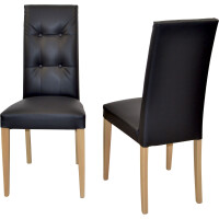 Polsterstuhl - Esszimmerstuhl 2er-Set Eiche-Schwarz 3