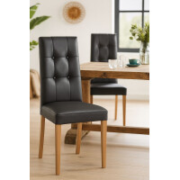 Polsterstuhl - Esszimmerstuhl 2er-Set Eiche-Schwarz 4