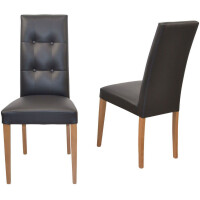 Polsterstuhl - Esszimmerstuhl 2er-Set Eiche-Schwarz 5