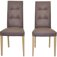 Polsterstuhl - Esszimmerstuhl 2er-Set Eiche-Braun 3