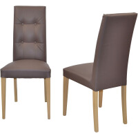 Polsterstuhl - Esszimmerstuhl 2er-Set Eiche-Braun 4