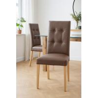 Polsterstuhl - Esszimmerstuhl 2er-Set Eiche-Braun 6