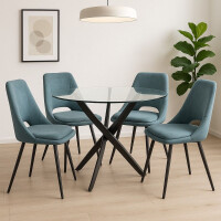 Tischgruppe Essgruppe 5-teilig Glastisch gallery