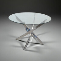 Glas-Esstisch ø 110 cm Chromfarben 1